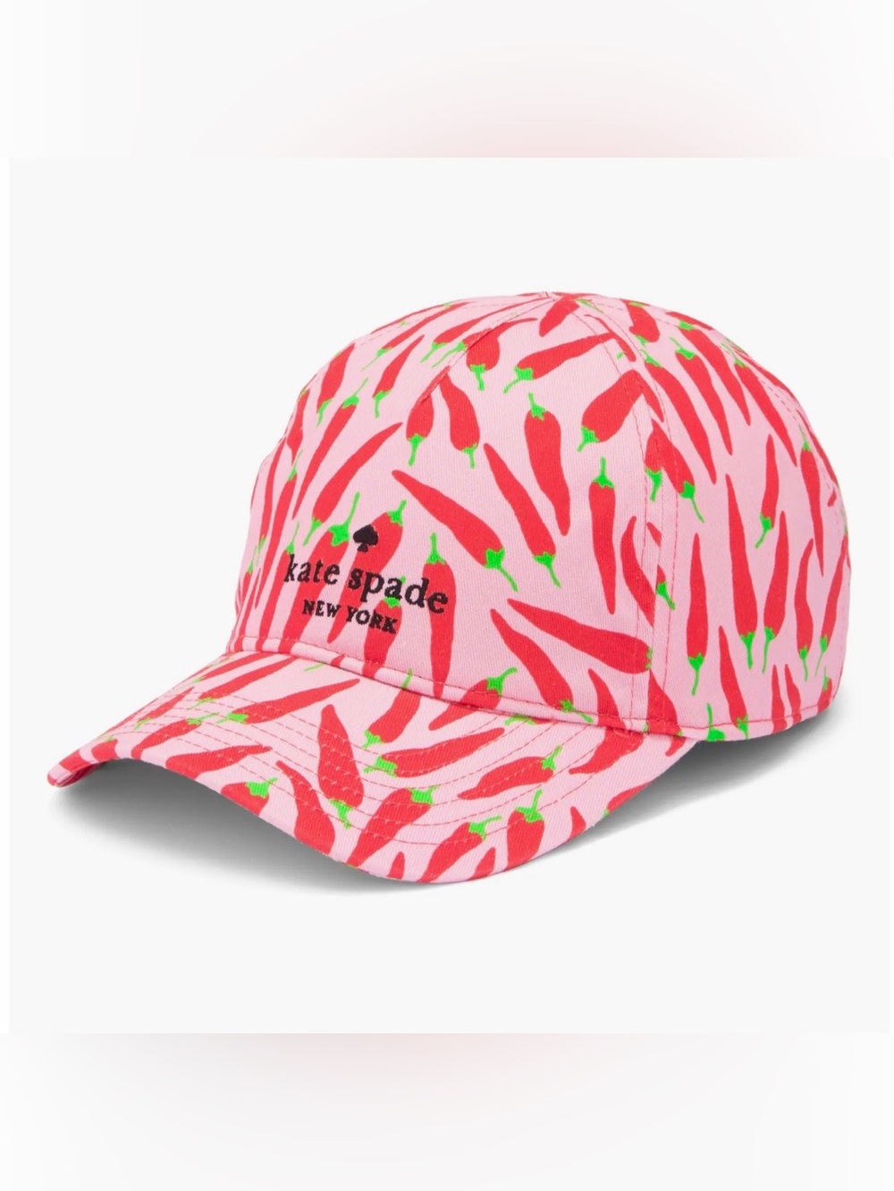 Kate Spade New York Chili Peppers Baseball Cap Hat Carnation Pink - NWT MSRP
$68